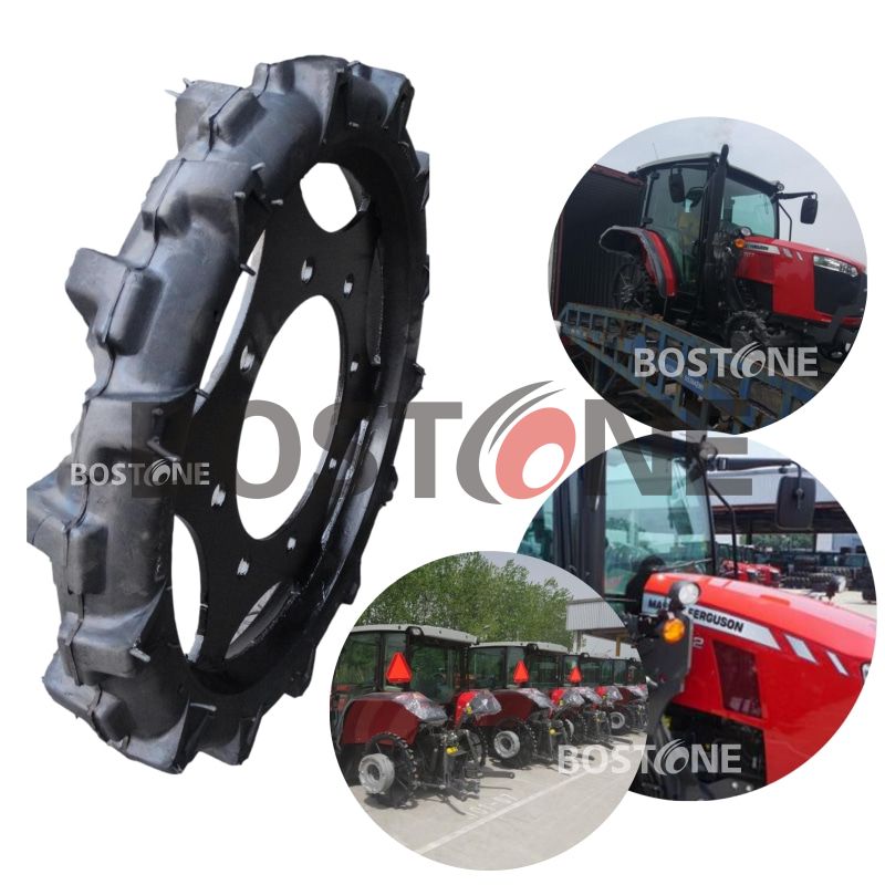 BOSTONE new design rubber solid tires and wheels for conveyour big tractors loaded tractor tires