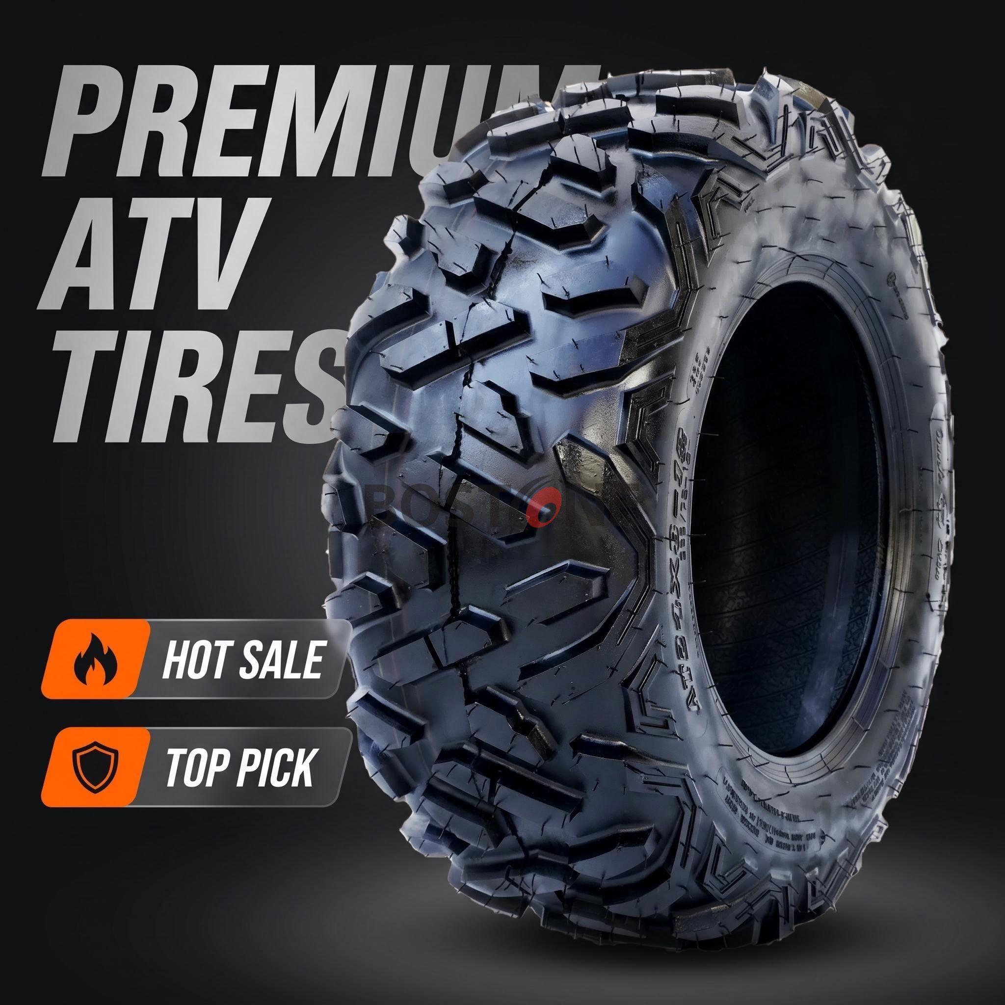 Heavy Duty Mud ATV Tires 25x8-12 25x10-12 BOSTONE | Aggressive Tread for Deep Mud